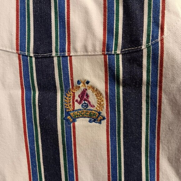 Vintage 90’s McIntosh & Seymour World Soccer Striped Button Up Shirt Size XL - Picture 3 of 11